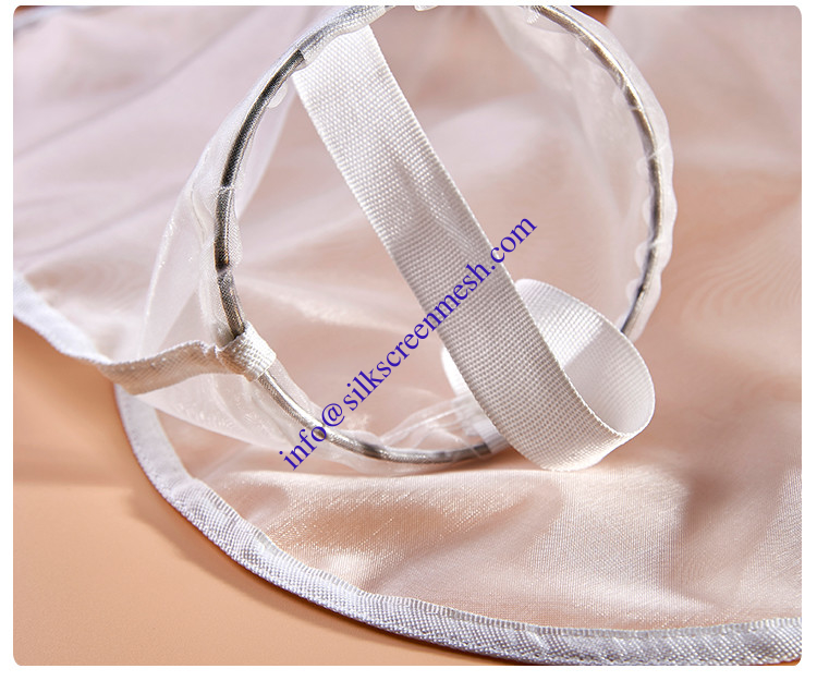 Bolso de filtro de nylon de grado alimenticio, bolso de filtro de leche de nuez, bolso de filtro de nylon de 80 mallas, residuos de medicamentos, bolso de gasa de té