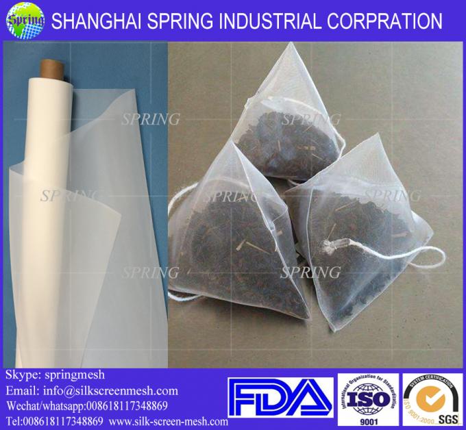 Material de bolsas de té de nylon, bolsas de té de calidad alimenticia de micrones de malla de nylon/bolsas de filtro 0
