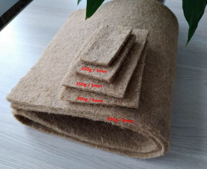 Venta caliente 100% biodegradable aguja de fibra de yute natural perforada micro-verde de cultivo de alfombra 0